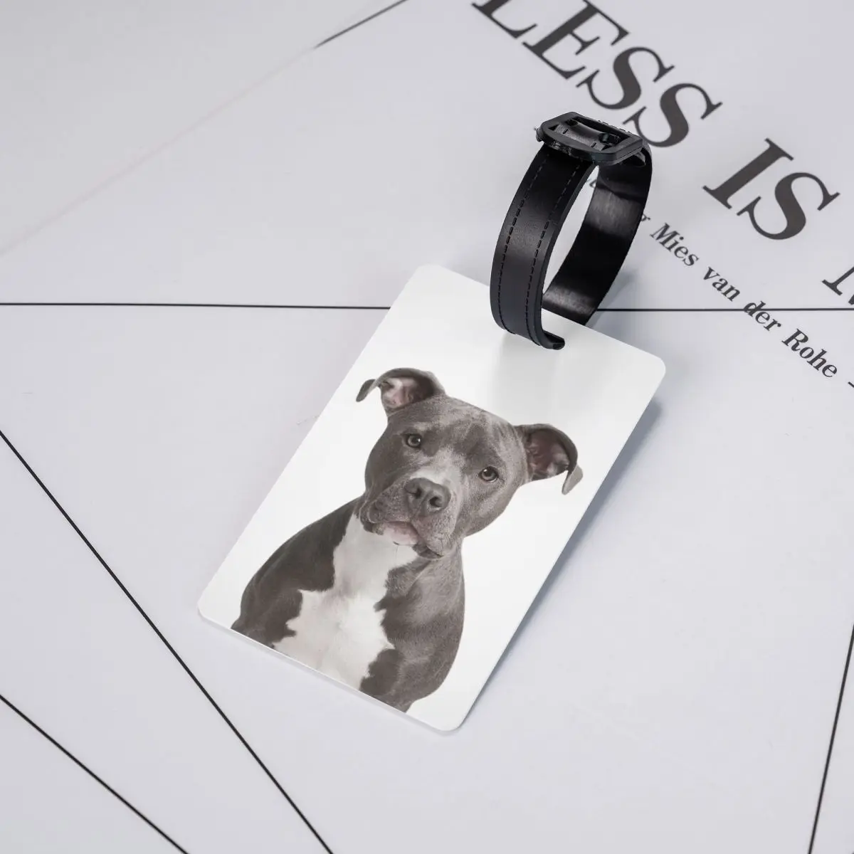 Etiqueta de equipaje American Pit Bull Terrier para maletas, cubierta de privacidad, tarjeta de identificación con nombre