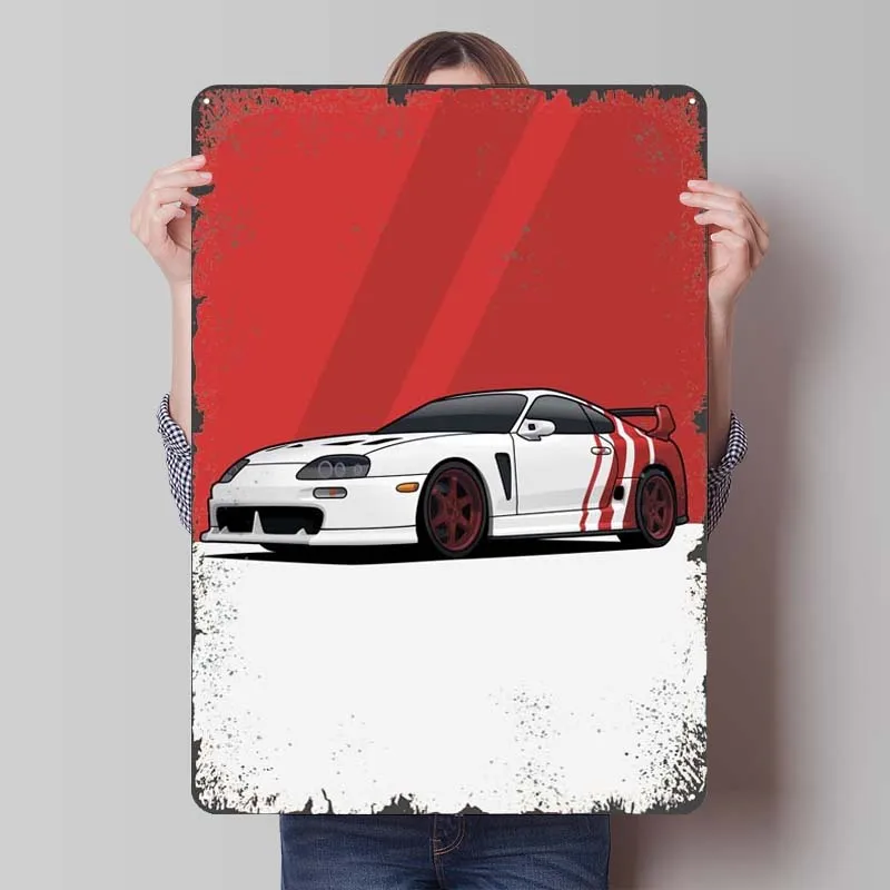 Supra TRD 3000GT Tinplate Sign Cars Poster Coffee Bar Retro Metal Signs for Garage Wall Art Decoration Gamer Room Decoration Man