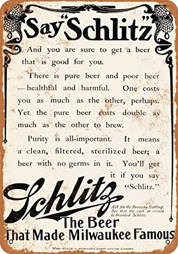 Metal Sign - 1907 Schlitz Beer - Vintage Look