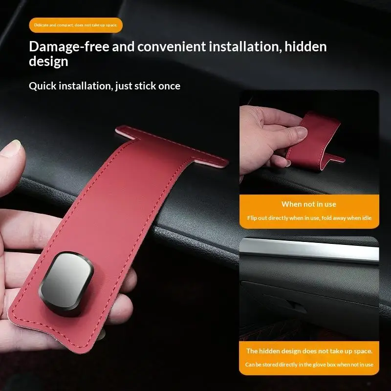 Car Glove Box Purse Hook Universal Hidden Car Hook PU Leather Hanging Hooks Interior Seat Back Hanger Hook Accessories