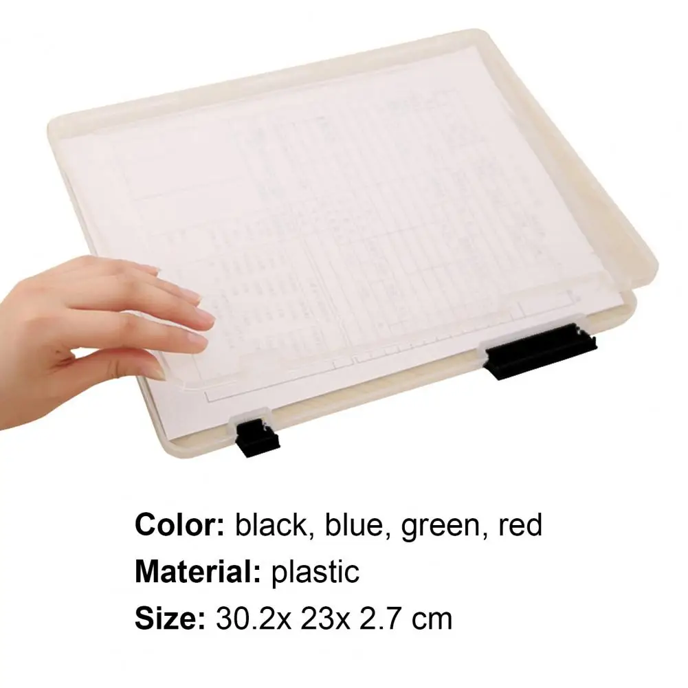 A4 File Size Document Box Lightweight Transparent PP Organized Storage Case Simplicity Certificate File Container For Magazines