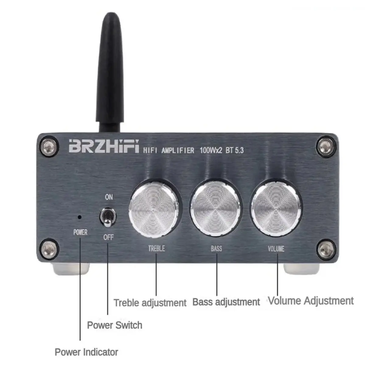 HIFI Bluetooth 5.3 Digital Power Amplifier Home Car DIY Stereo HiFi Amp, 100W X 2 Version (Power Supply Not Included)