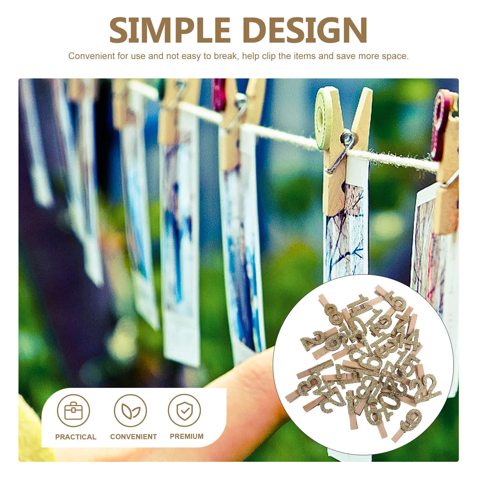 24Pcs Wooden Picture Clips Small Photo Clamps Reusable Multi Function Craft Clips Office Home Decoration Accessories