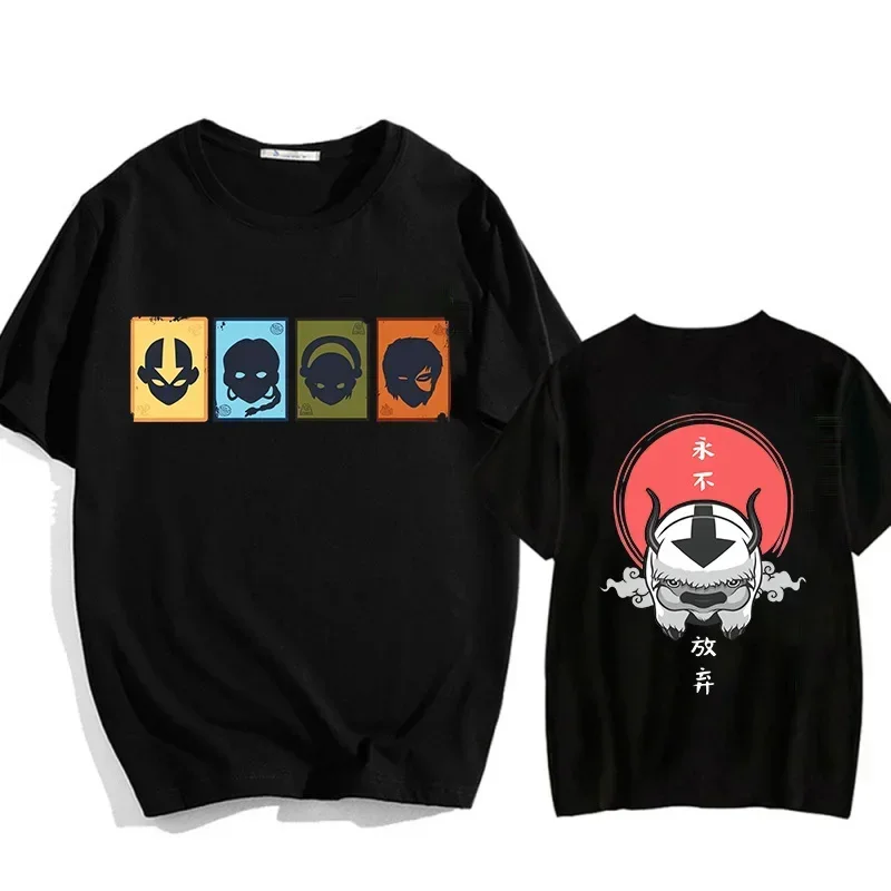 LE Hip Hop Vintage Tees Tops Appa Yip Casual T shirt Avatar The Last Harajuku Airbender Shirt Fashion Mange Y2k Streetwear