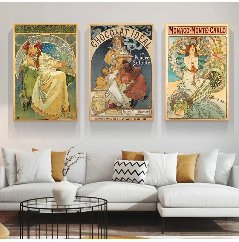 Vintage Alphonse Mucha Classic Artwork Nouveau Art Poster e stampe Canvas Painting Wall Art Pictures for Home Room Decor