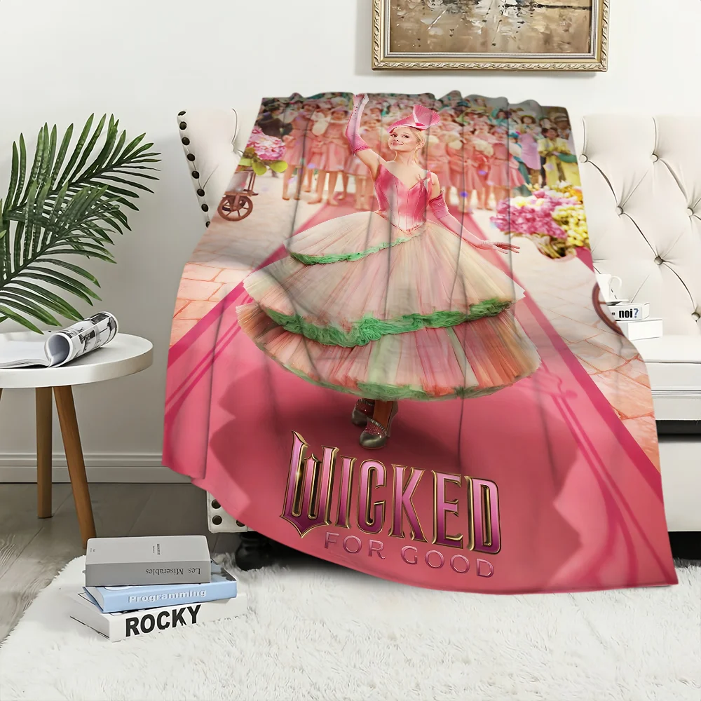 Musical fantasy film w-wicked for good Flannel warm comfort soft plush blanket sofa living room hogar bedroom travel gift home