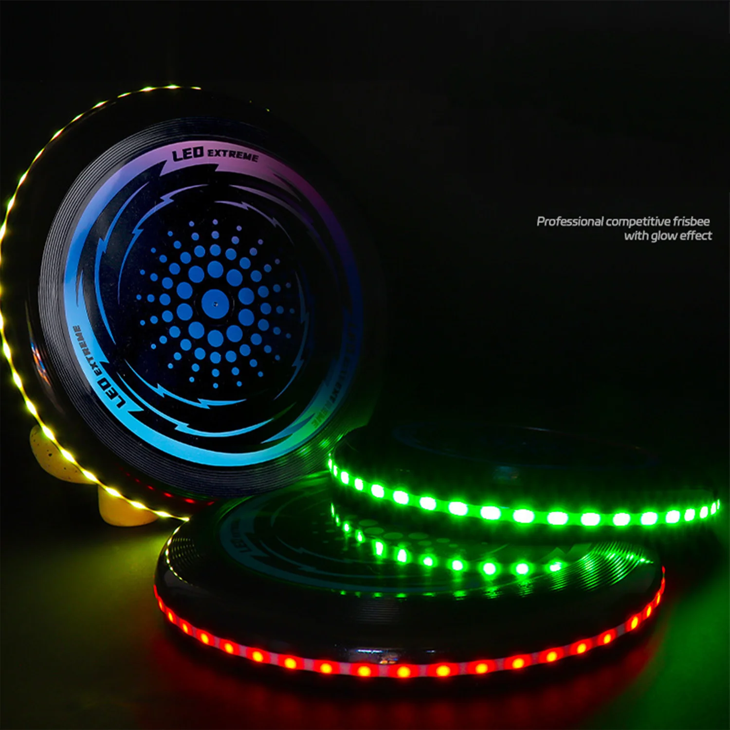 Brinquedo do frisbee luz LED, Esportes ao ar livre, Juventude Luminous 49LED Light, Competição interativa familiar, Competição competitiva