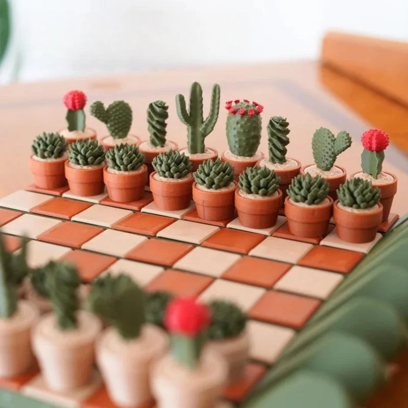 Шахматный набор в виде кактуса – обзор и цена 3D Printing Chess