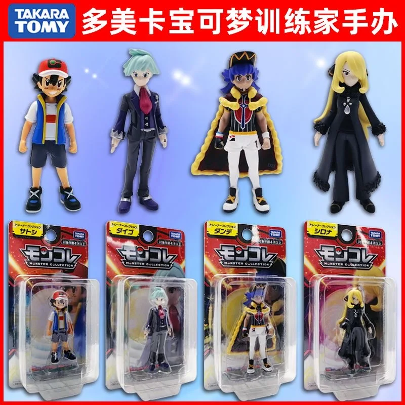 Figura de Acción Original de Tomy Takara Pokemon, Ash Ketchum, Leon, Cynthia, Steven Stone, Liko, Roy Friede, Juguete de PVC, Regalo de Cumpleaños
