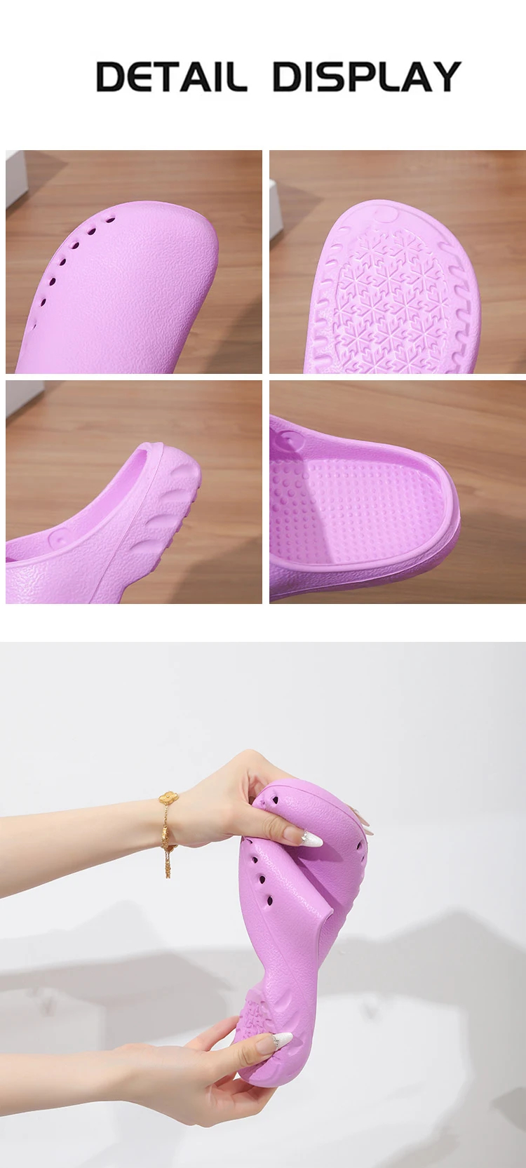 OP-Schuhe, OP-Arbeitsschuhe, verschleißfeste, geschlossene Schuhe mit weicher Sohle, Arzt- und Krankenschwesterüberwachungslabor Wo – Detail 4