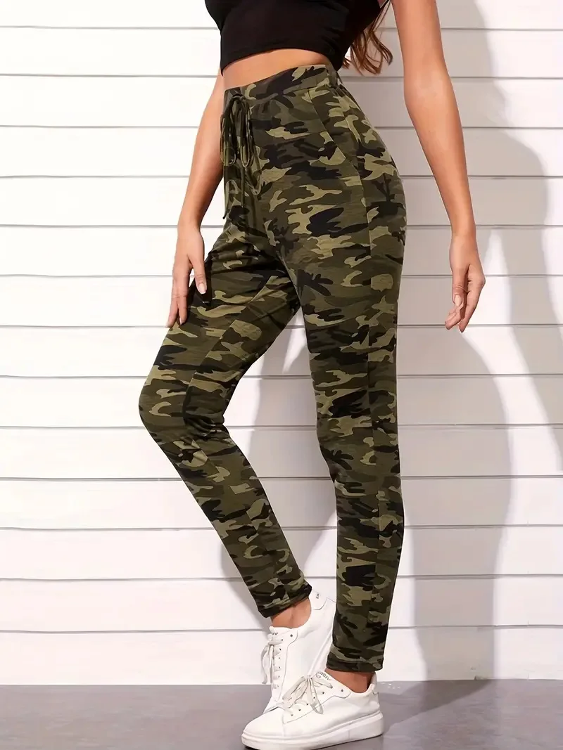 New spring and summer women\'s camouflage outer wear elastic leggings nine-point pants women\'s trousers