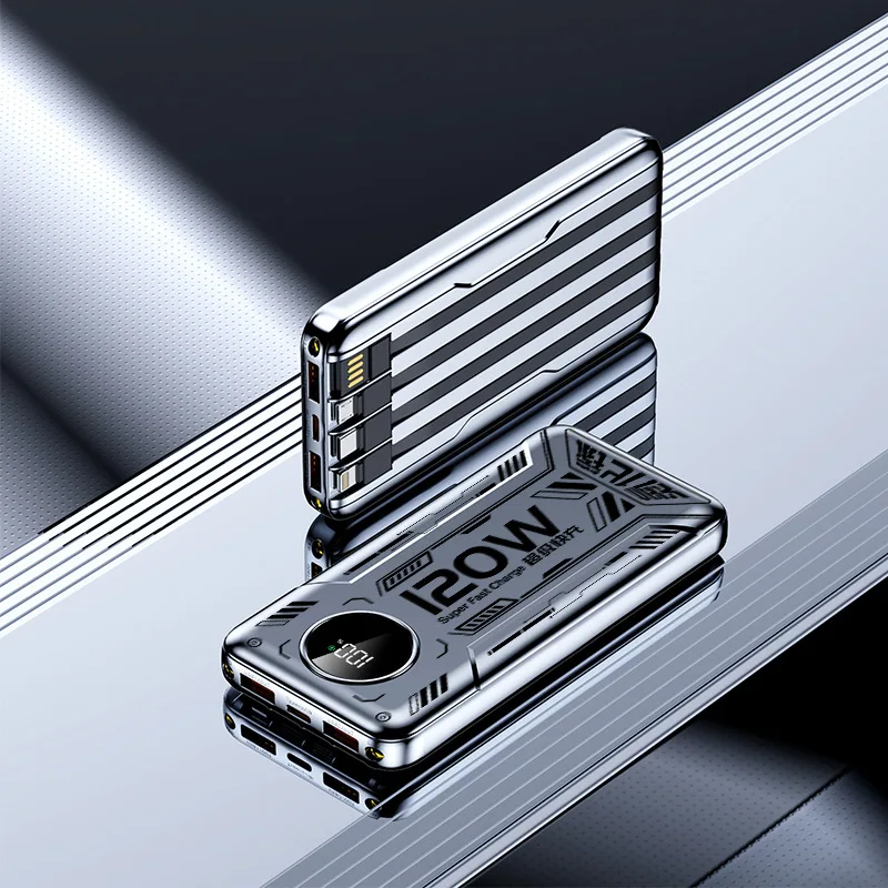 Ultra-thin 10000mAh Digital Display Power Bank with Fast Charging Cable