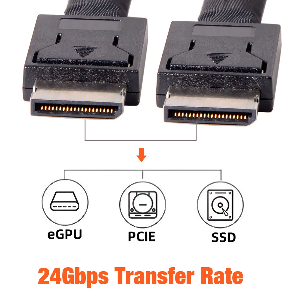 ل PCIe Oculink SFF 8611 4I إلى Mini SAS SFF-8611 4I خادم كابل فائق السرعة تمديد البيانات ذكر إلى ذكر سلك نقل البيانات #4