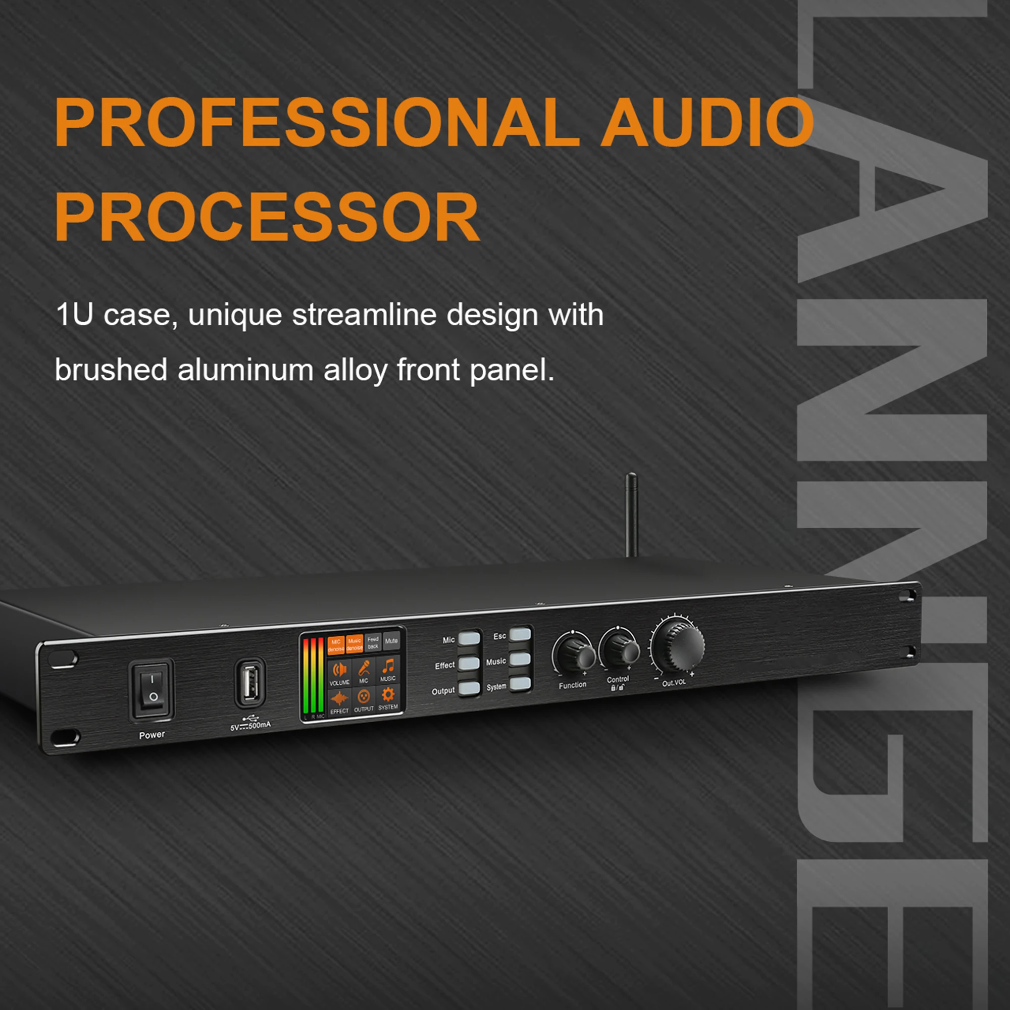 K1800 Professional Digital Audio Processor 32 Bit DSP Karaoke Processor KTV Pre-Effects Echo Effect Speaker System Bluetooth USB