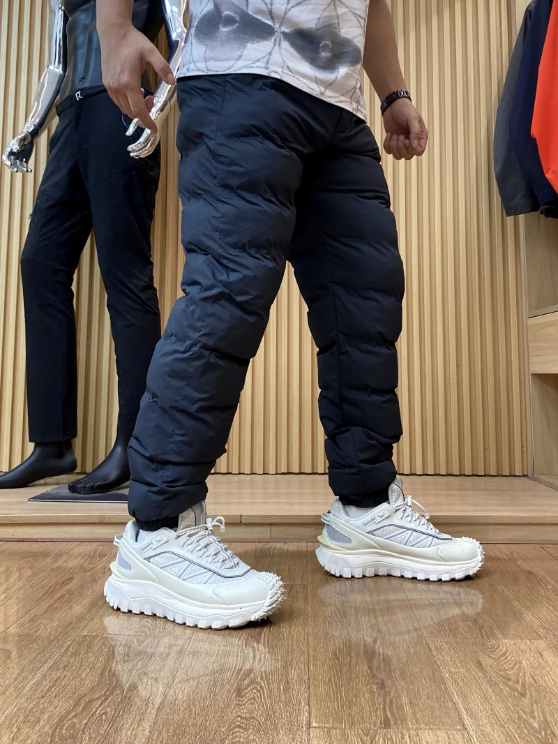 

Winter Thiened Men's Cotton Pants High Fluffy Outdoor Warm Youth Faion Straight Leg Long Trousers Home Comfortable Nylon