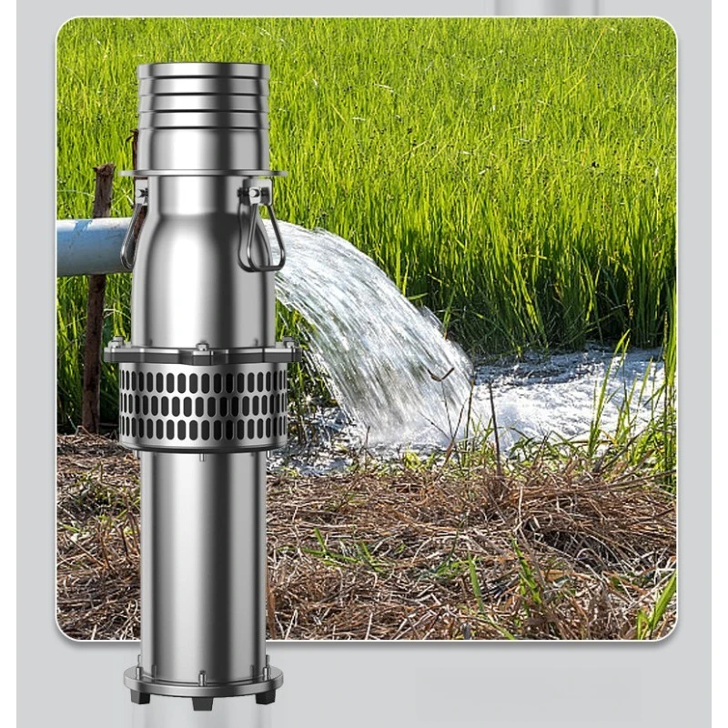 

Stainless steel submersible pump 304 corrosion-resistant 380v three-phase large-flow aquaculture irrigation pump