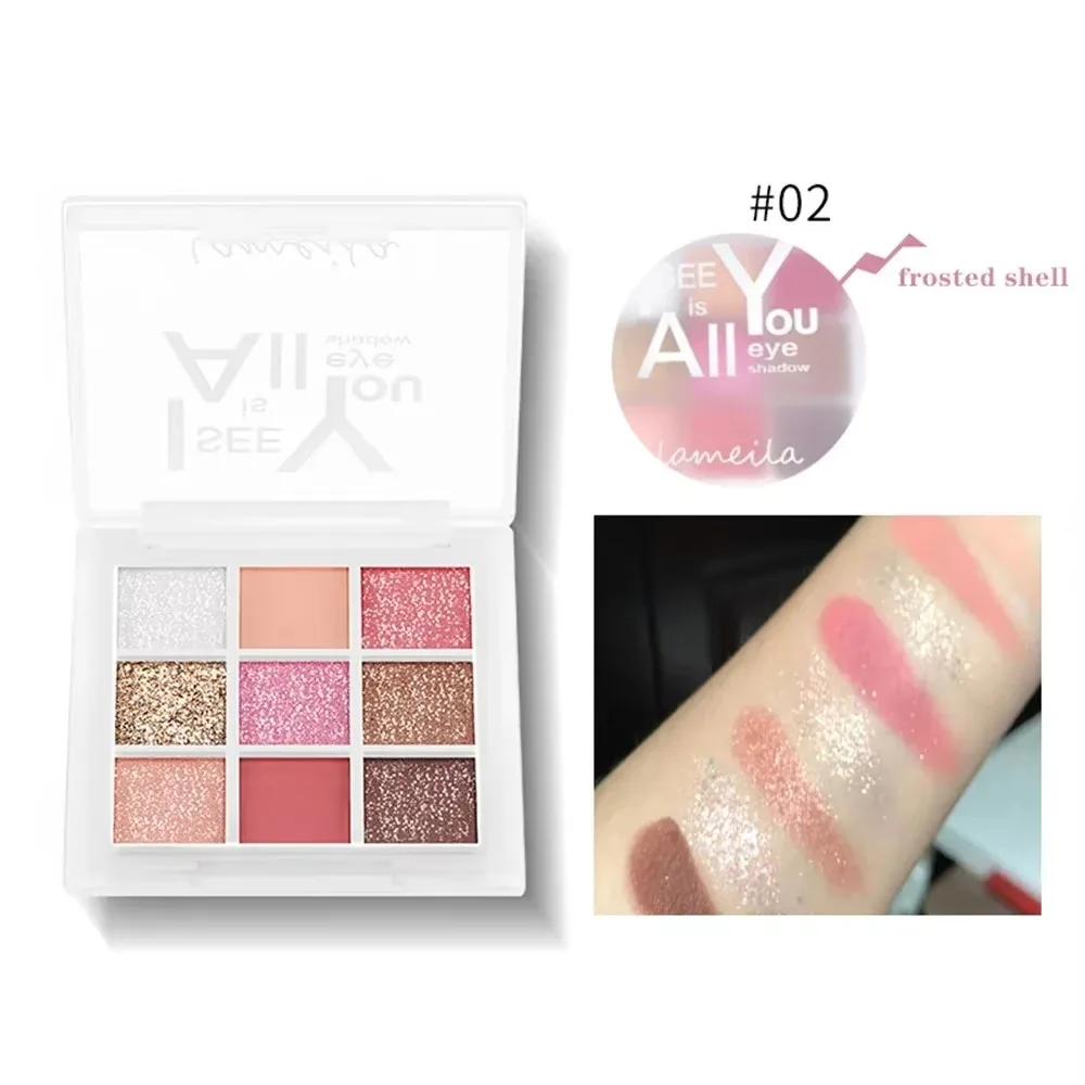 Paleta Cieni do Powiek 9 Kolorów Błyszczące Wodoodporne Cienie do Makijażu Długotrwałe Kosmetyki Paleta Cieni do Powiek