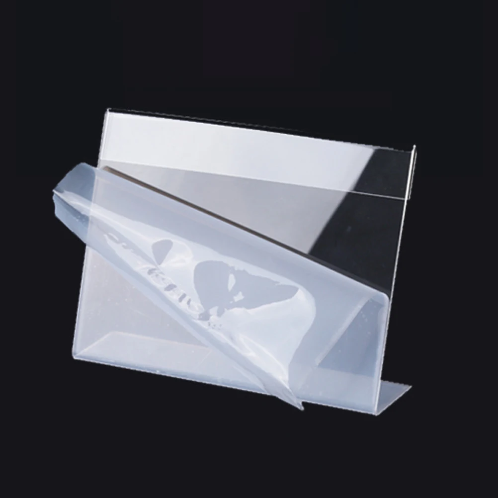 

20pcs Acrylic Price Tags 60x40x28mm Table Signs Transparent Holders for Wedding Party Events Menu Display