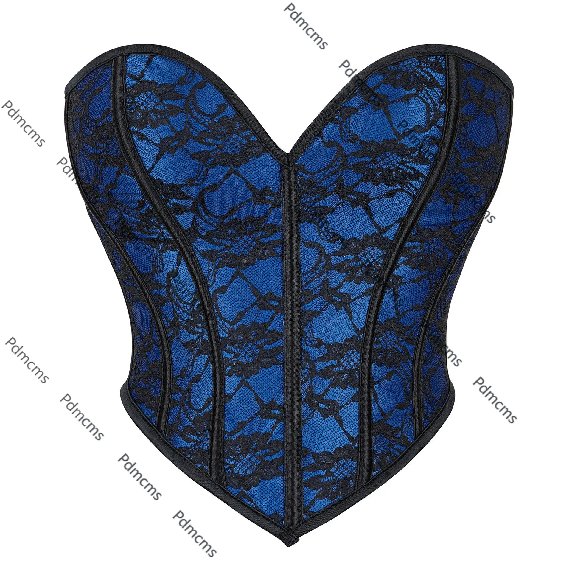 الأوروبية والأمريكية الأزرق الدانتيل قصيرة صديرية دائرية مثير المرأة أعلى الصدر التفاف عبر الحدود TEMU التجارة الإلكترونية مشد 2025 جديد #1