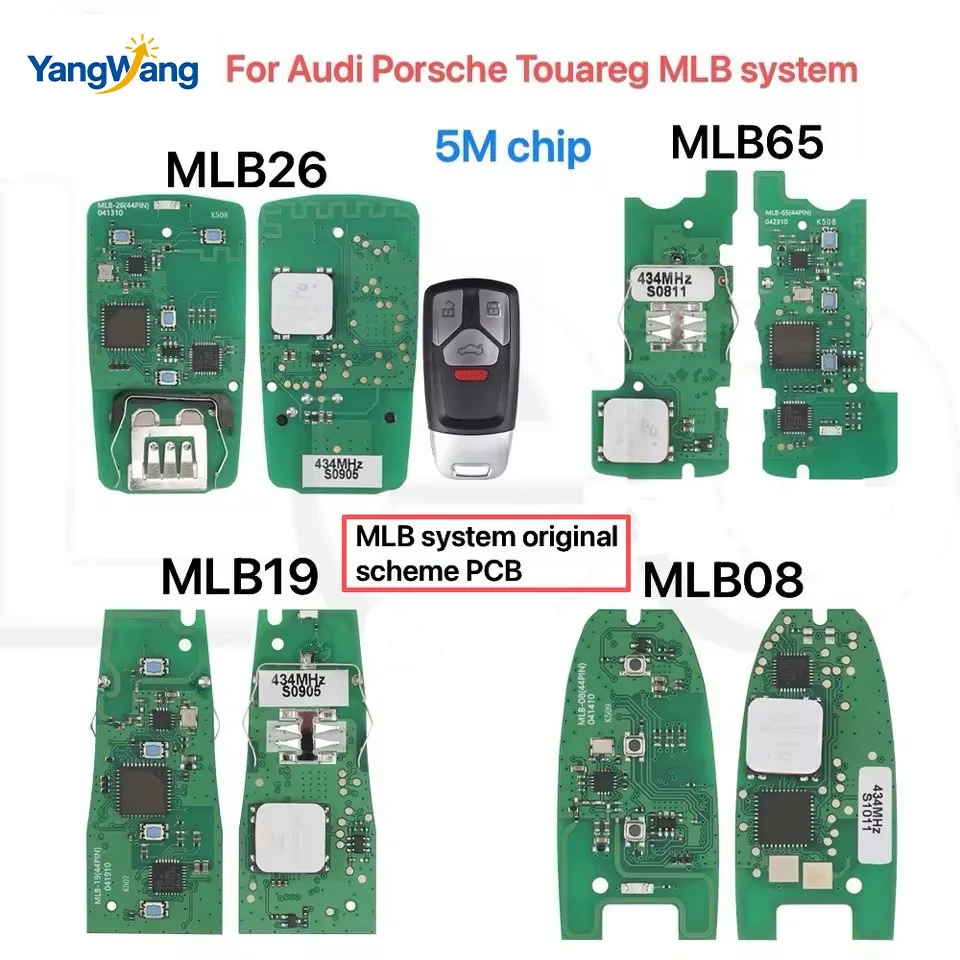 YangWang KEYDIY MLB08 MLB26 MLB19 MLB65 Universal Smart Remote PCB 434MHz 5M For Audi Porsche VW Bentley Touareg MLB systems