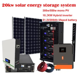 WellSan 48V 51.2V 200ah 10kw LiFePO4 Battery Power Bank 11kw Hybrid inverter Complete Kit solar energy storage system