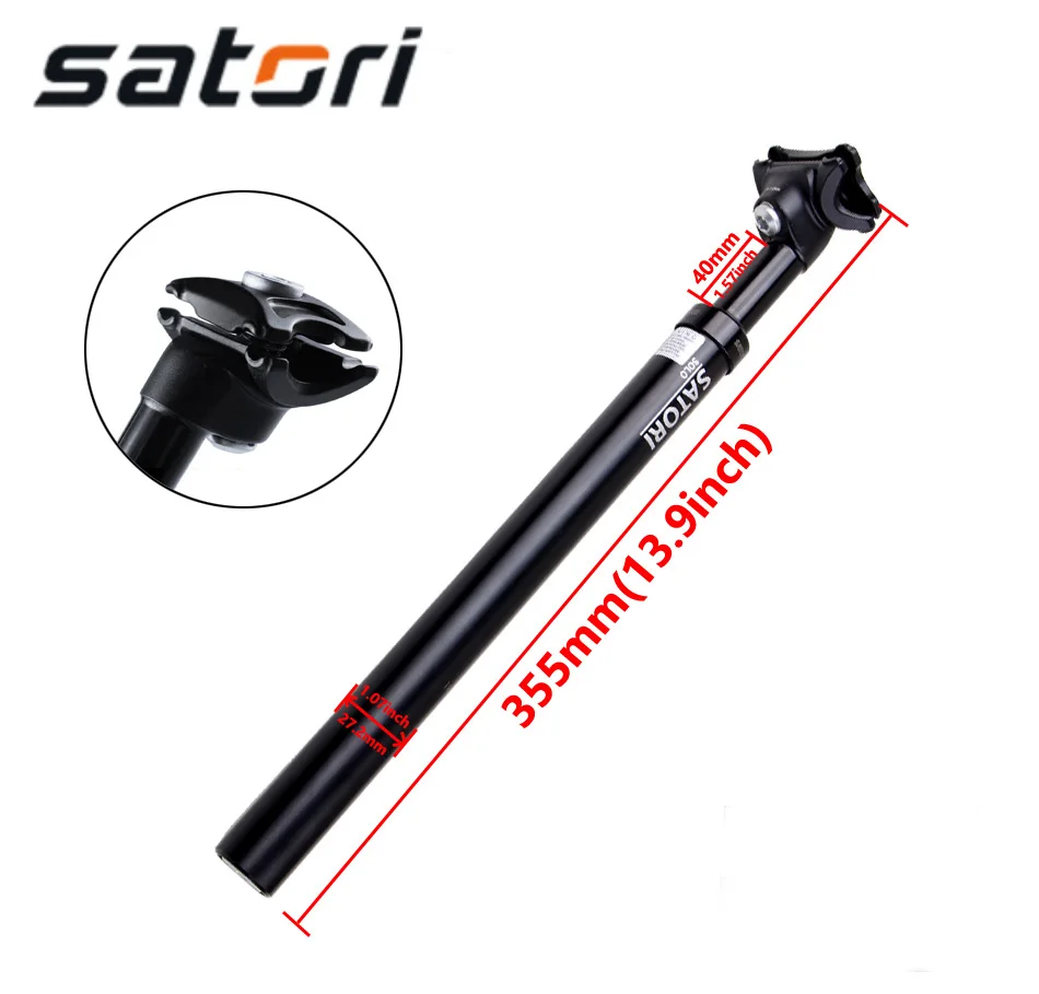 SATORI Seatpost mtb adjust Bicycle Seat post Suspension tube selim Bike seat post 355x27.2mm travel 40mm Bike parts