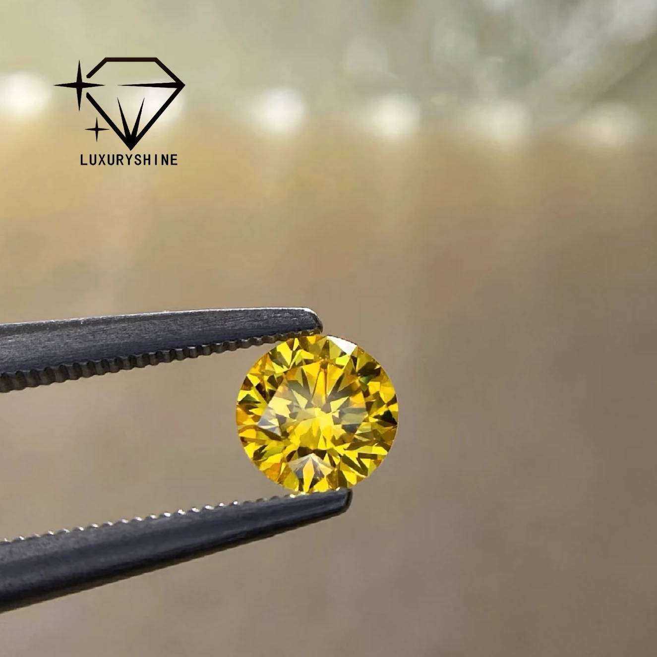 LuxuryShine VVS2/VS1 مختبر نمت الماس يتوهم حية الأصفر شكل دائري الماس فضفاض مع شهادة IGI مجوهرات مخصصة #4