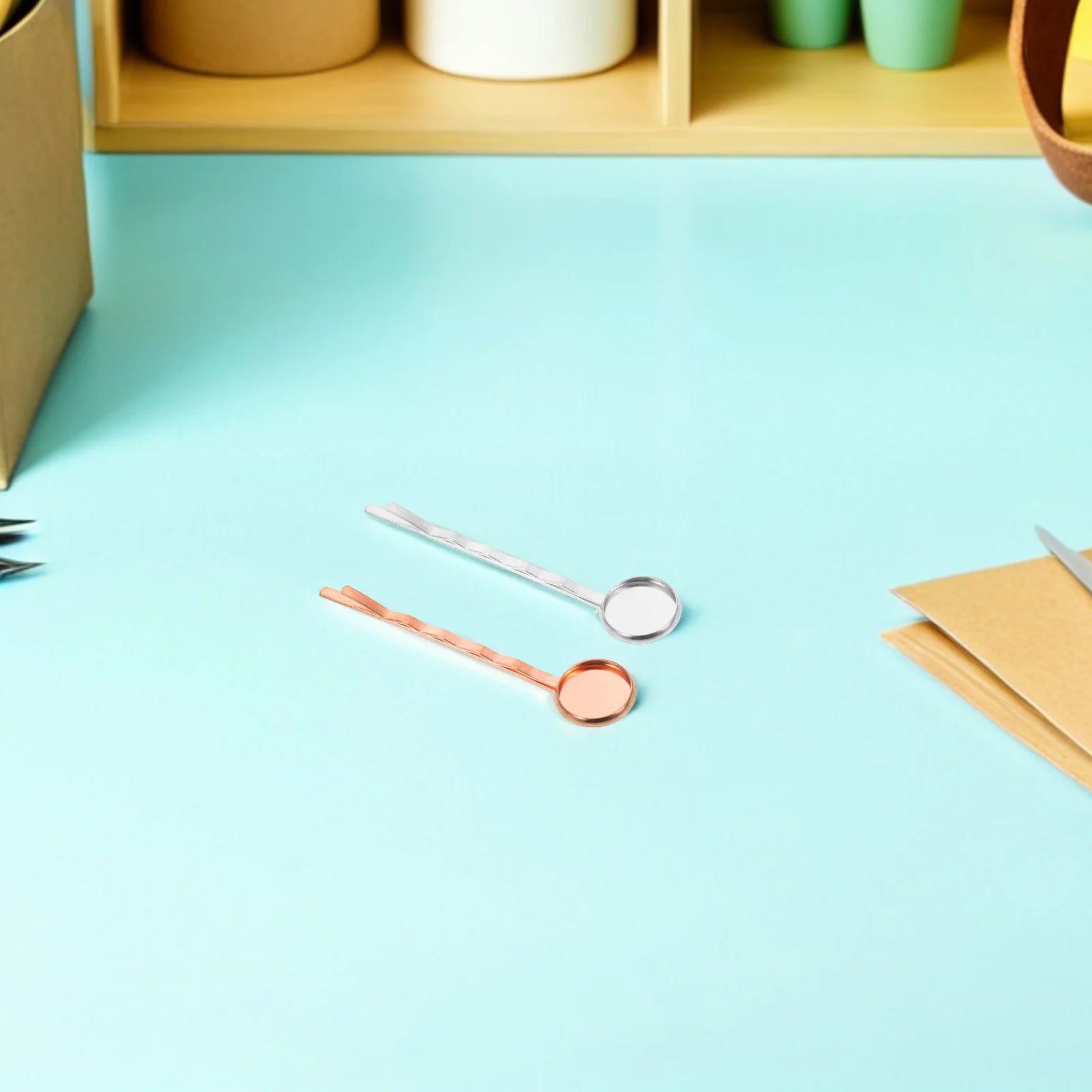 40Pcs DIY Hairpin Making Part 12mm Inner Diameter Metal Hair Clips Claw Blank Hair Accessories for Women Creative DIY Projects