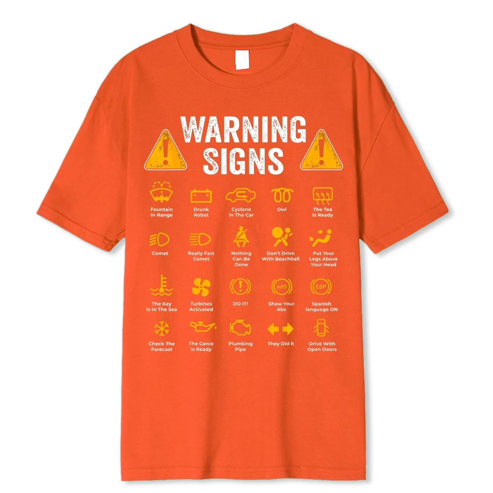 Funny Driving Warning Signs 101 Auto Mechanic Gift Driver T-Shirt Oversized Casual T Shirt Cotton Mens Tops Tees Cotton 64081