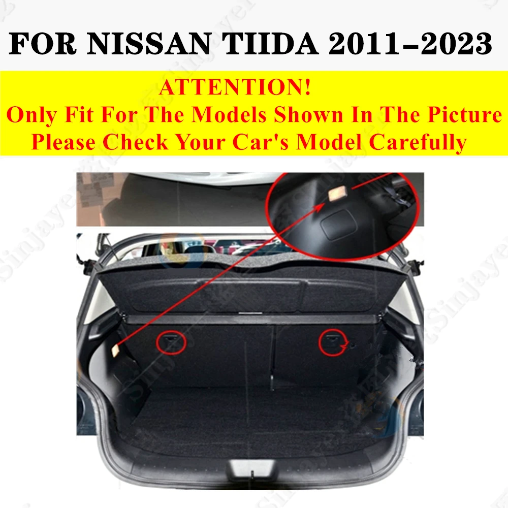 Car Trunk Mat For NISSAN Tiida 2023 2022 2021 2020 2019 2018 2017 2016 2015 2014 2013 2012 2011 Flat Side Rear Cargo Liner Cover