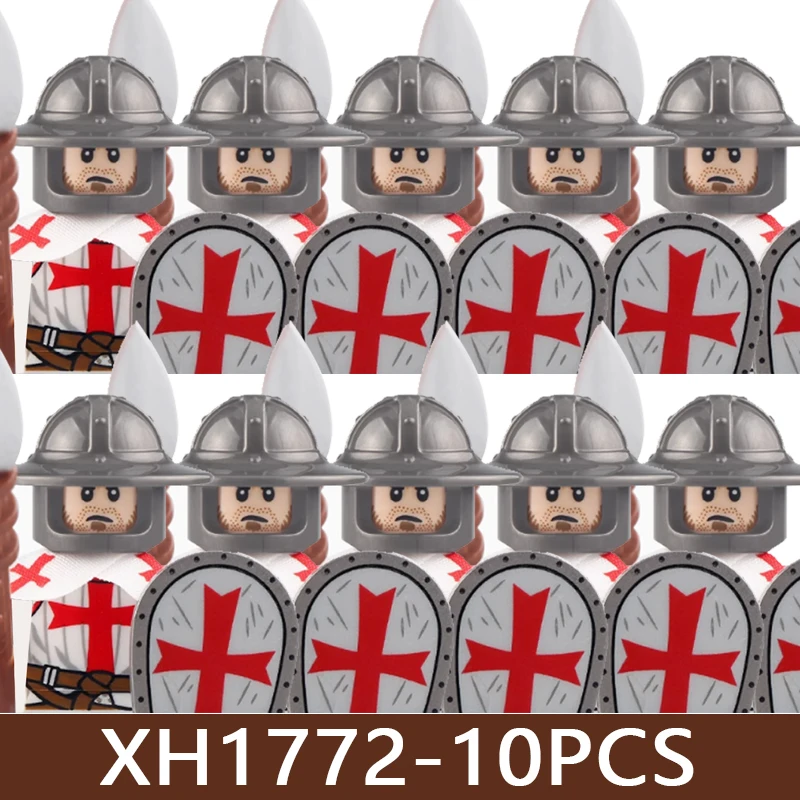 Mittelalterliche Militärfiguren Römischer Soldat Bausteine Burg Ritter Kreuzfahrer Kommandant Wikinger Ägyptischer Krieger Bausteine Spielzeug Geschenke – Detail 5