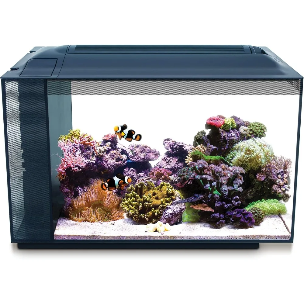 

13.5 Gallon Saltwater Aquarium Kit Reef Ready LED Lighting 3 Stage Filtration System