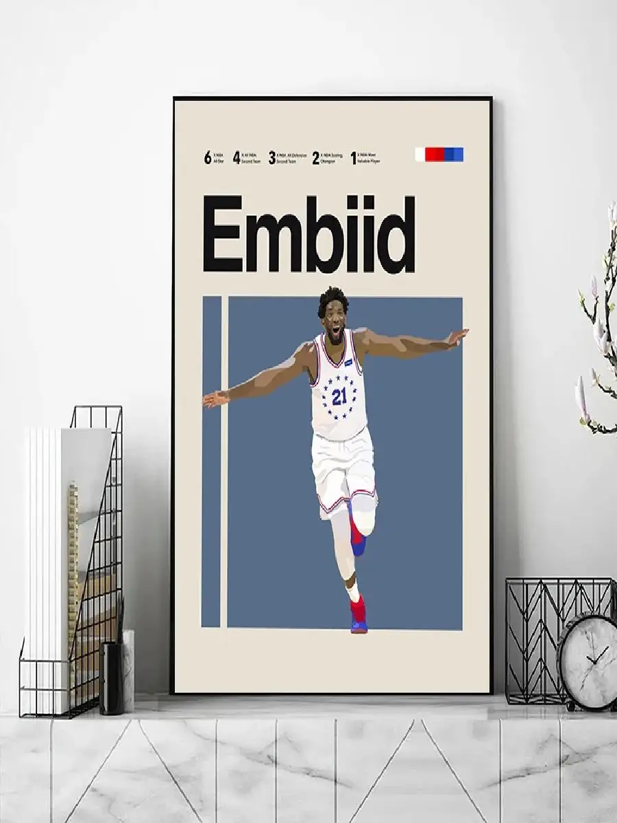 Modern Minimalist Basketball Players Canvas Wall Art Prints  Perfect for Living Room Decor and Gifts