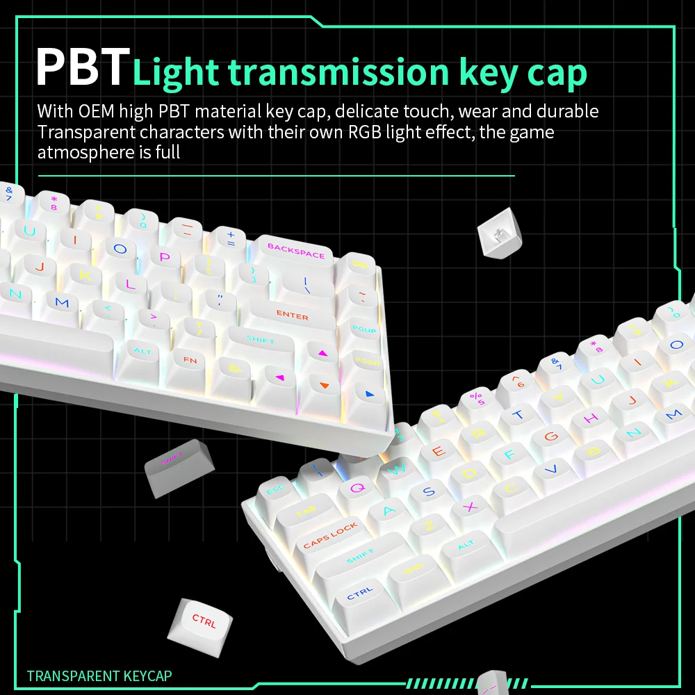 ZIFRIEND-M68磁気メカニカルキーボード,8k返品,rgb,ホットスワップe-sports,ゲーム用pbt,透明キーキャップ