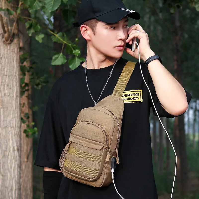 小型アウトドア戦術迷彩ケトルチェストバッグmolleポーチハイキングバックパックナイロンハンティングフィッシングカモハイキングショルダーバッグ