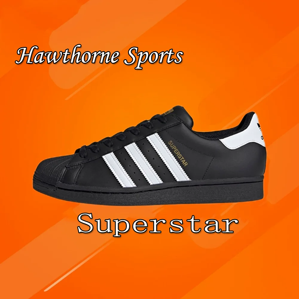 Adidas Original SUPERSTAR Fashion Trend Low Top Board Shoes Men's and Women's Casual Shoes White and Black Colourway