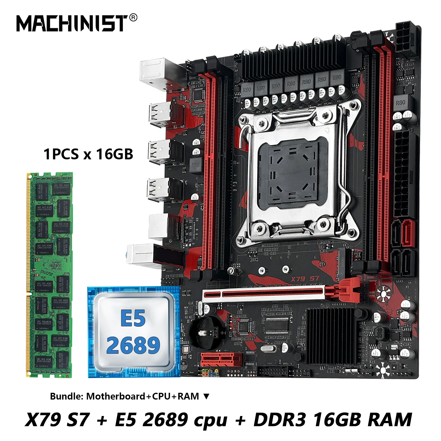 

Материнская плата MACHINIST X79 S7 Intel Xeon E5 2689 LGA 2011 Процессор + DDR3 1*16 ГБ ОЗУ Поддержка M.2 NVME Слот Дополнительный комплект