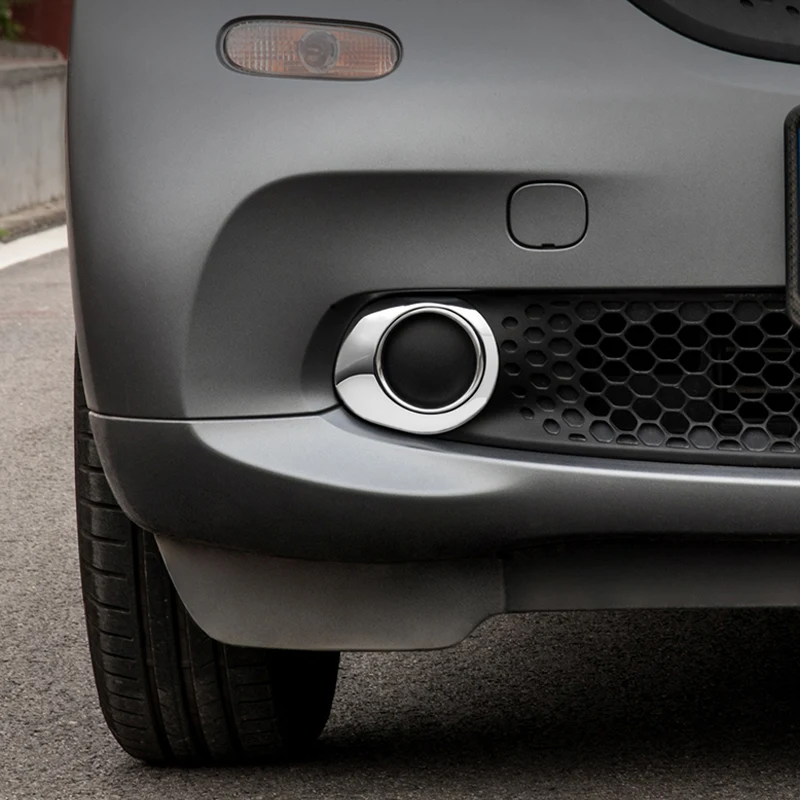 

Car Front Fog Light Stickers Accessories Ring Fog Lamp Trim Automotive Styling Exterior Parts for Smart fortwo 453 2019 2018
