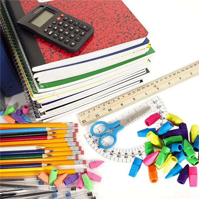 

Колпачки-ластики, ластики для карандашей, ластики для карандашей, топы-ластики, цветные ластики для карандашей, школьные ластики, 200 шт.