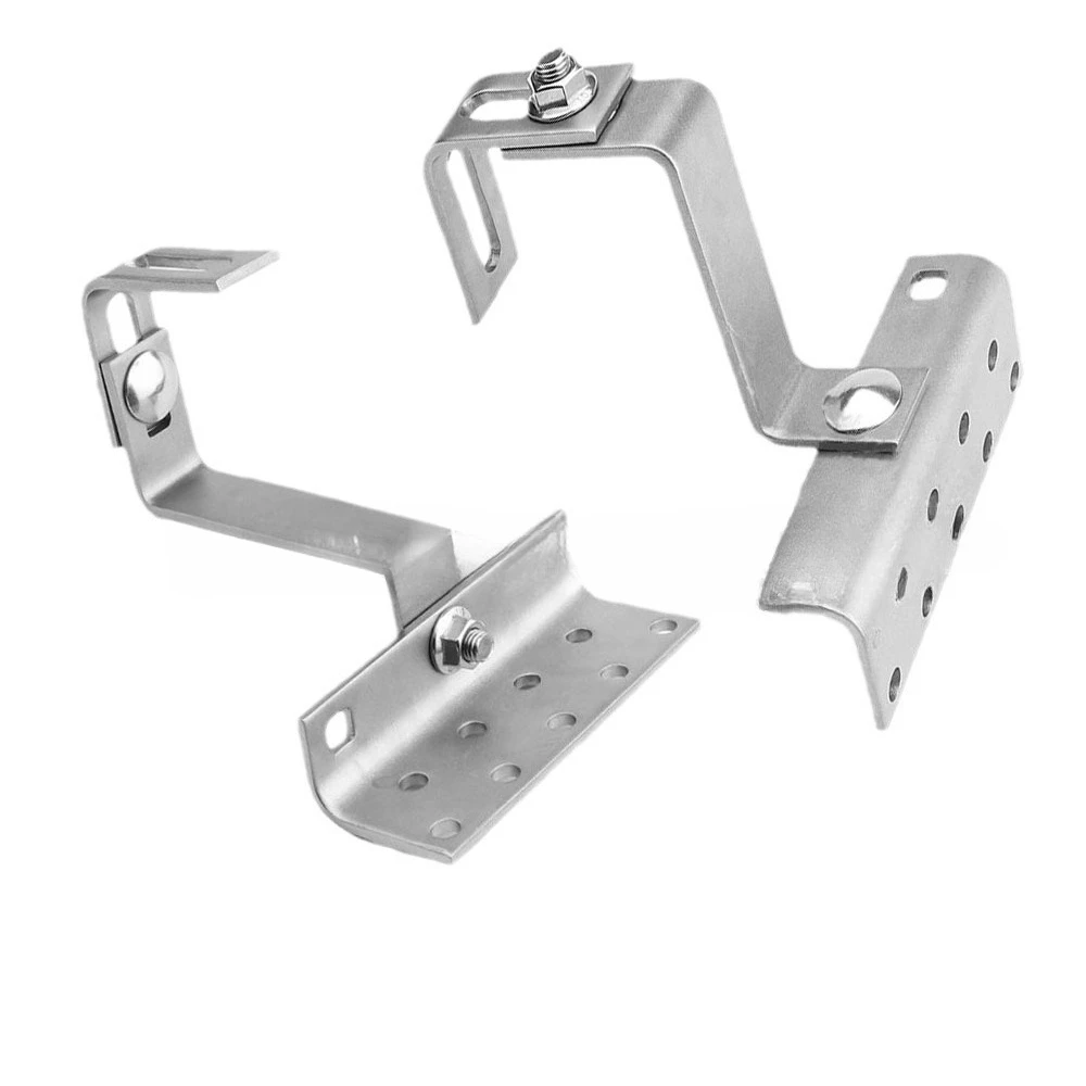 

2pcs 304 stainless steel Solar photovoltaic bracket hook glazed tile roof 180 degree adjustable flat hook