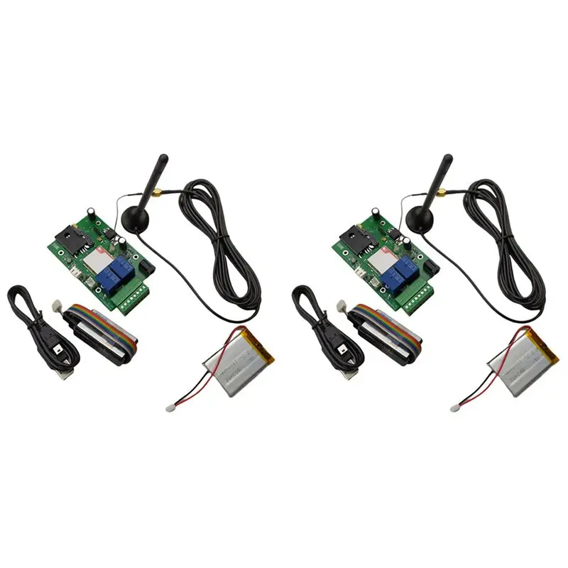 ABDE-2X RTU5015 Plus GSM Remote Board With Two Alarm Input And One Relay Output And SMS Control Battery For Power Off Alarm