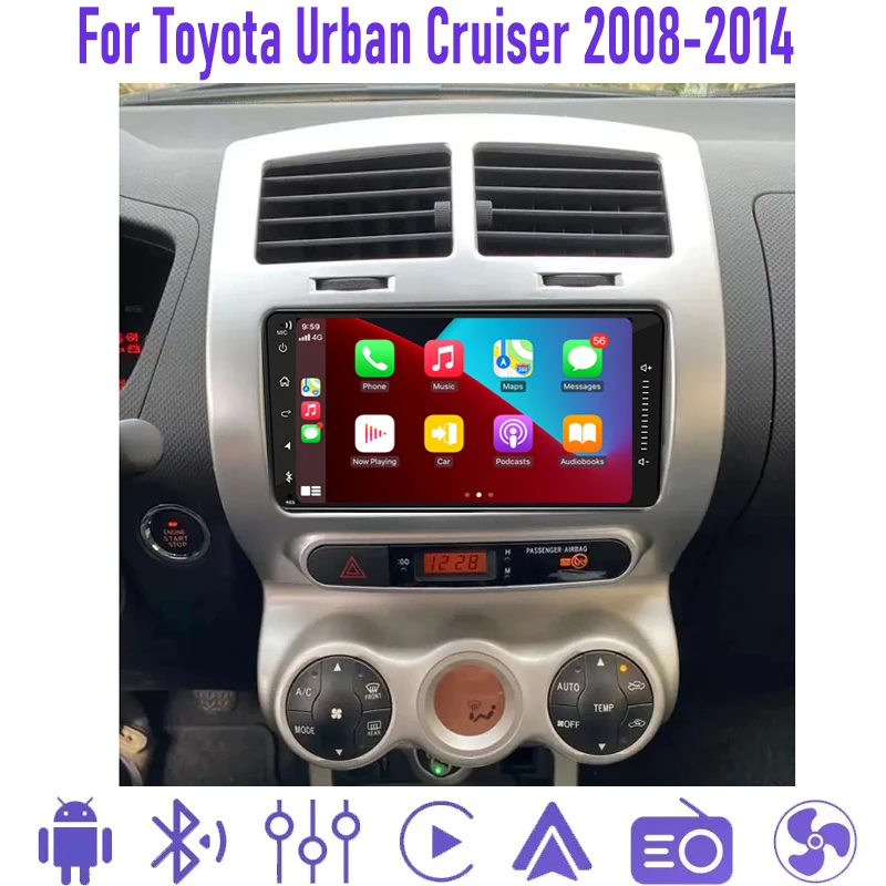 

7" For Toyota Urban Cruiser 2008-2014 Head Unit Car Radio Stereo Wireless Carplay Apple Android Auto Reversing Image GPS 64GB