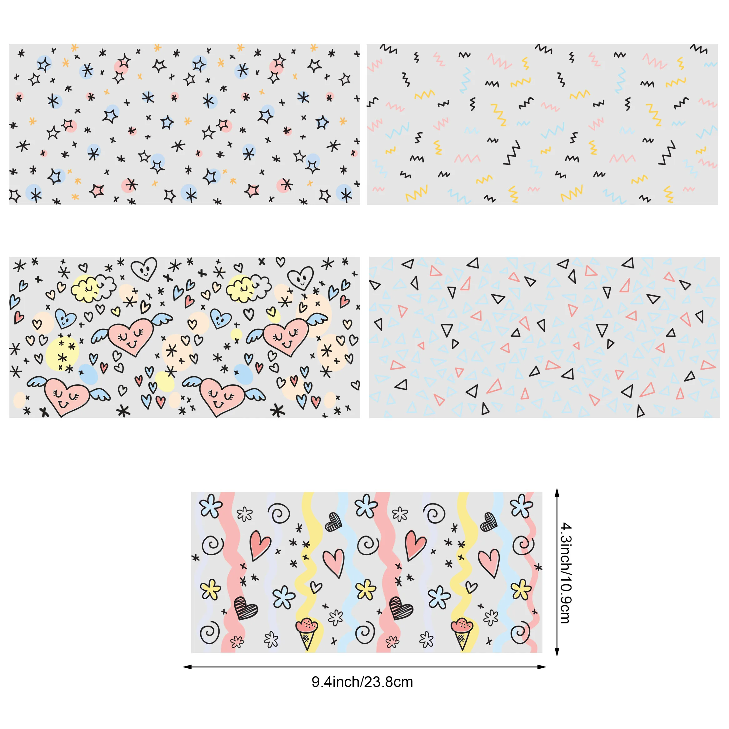 5 Sheets Cartoon UV DTF Cup Stickers, Glass DTF Transfer Stickers, 16oz Glass, Mug,Crafts,Furniture Waterproof Friction Transfer