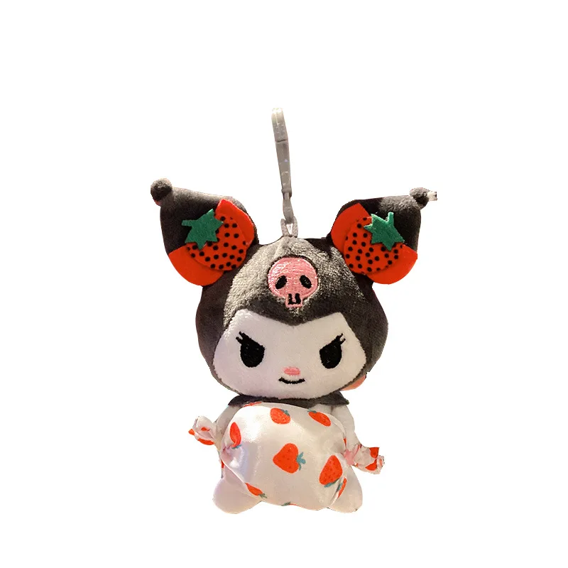 Melody sleutelhanger cartoon pluche hanger aardbei snoep Kuromi pop tas charme voor meisjes als cadeau hanger