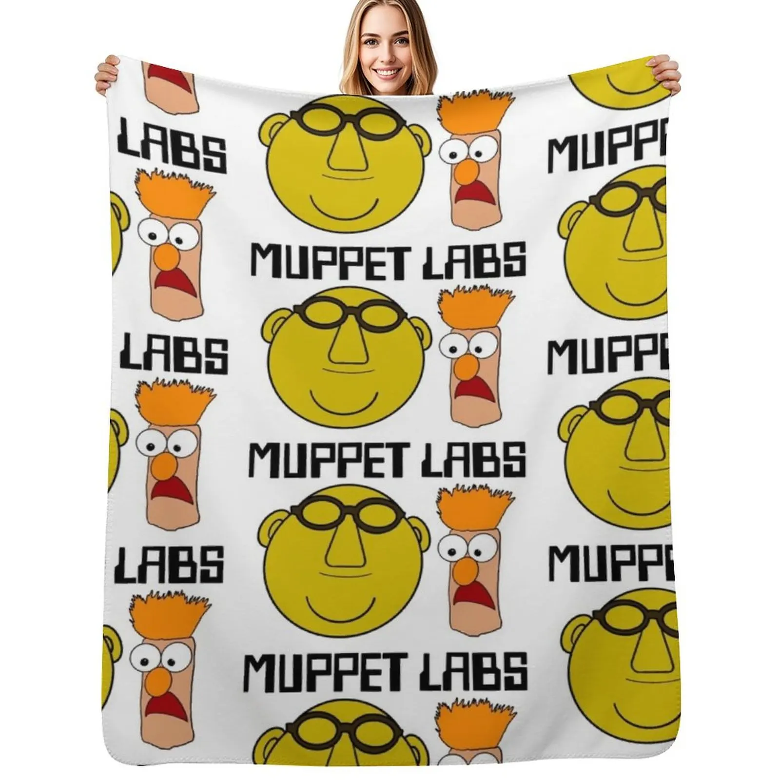 The Muppets - Dr. Bunsen Honeydew & Beaker Muppet Labs Throw Blanket Comforter Loose anime for babies Blankets