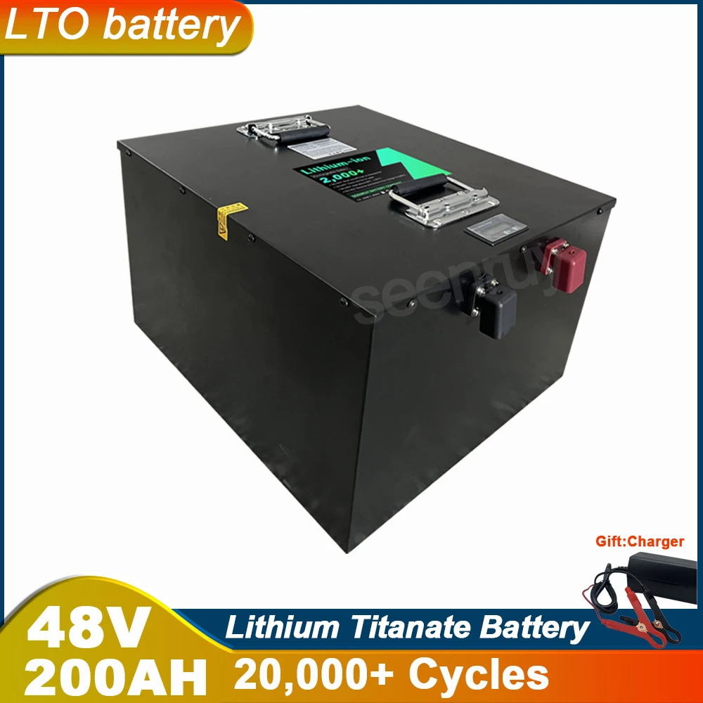 

SEENRUY 48V 200Ah LTO 20S Lithium Titanate Battery For 9000W 11KW Inverter RV Golf Cart Forklift Crane Truck Solar System