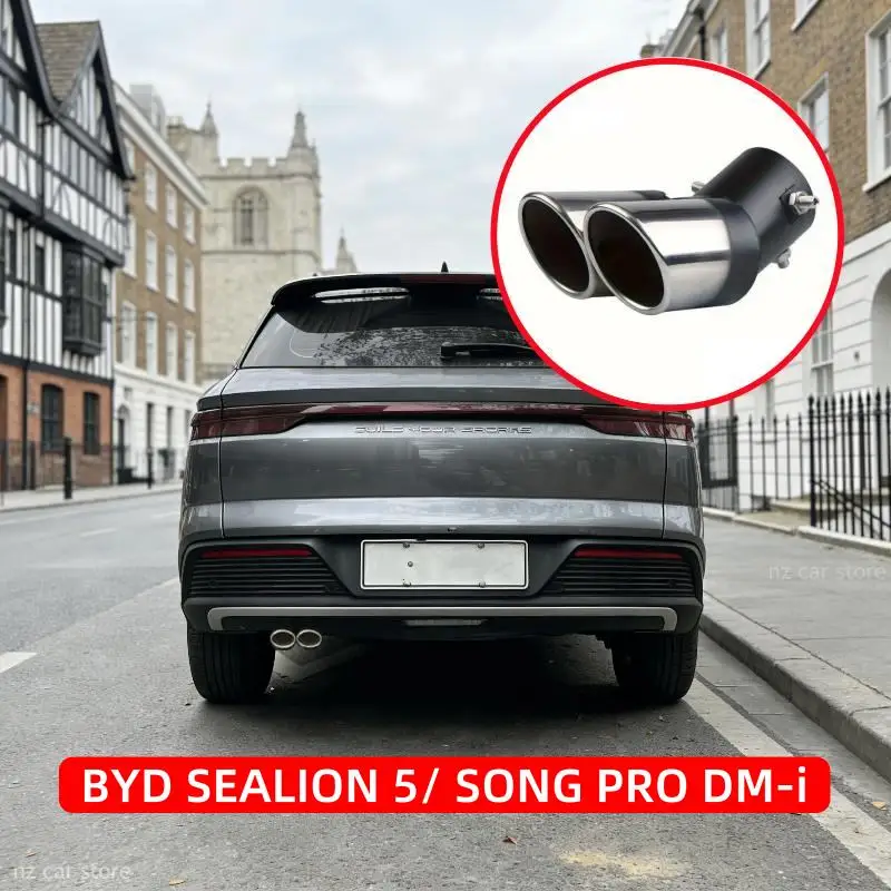 

For BYD SEALION 5 SONG PRO CHAZOR DMi 2026 2025 2024 Exhaust Pipe Sleeve Tail Throat Muffler Tip Modification Accessories