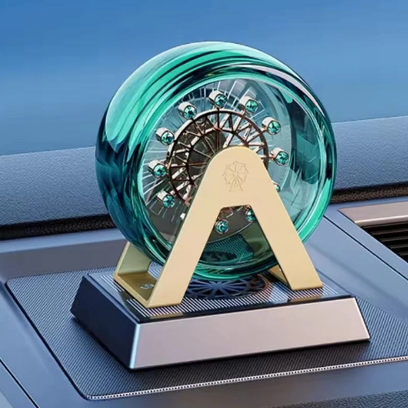Solar Energy Wheel Roller Gyroscope Relieve Stress Reducing Toys Solar Powered Car Perfume Holder Desk Gadgets-A12I