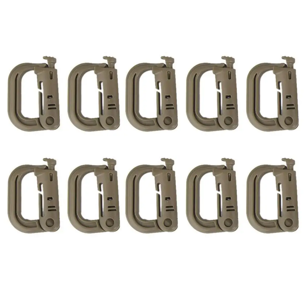 

10pcs D-Ring Buckle Lightweight Plastic D-Shaped Camping Hiking Hunting Bag Life Backpack Accessory Corrosion