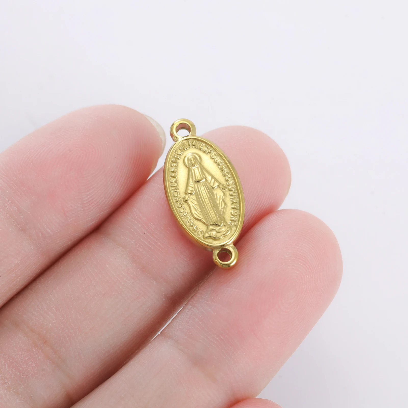 1 Stück Jungfrau-Maria-Anhänger aus Edelstahl, DIY-Anhänger für Halskette, Armband, Schmuckherstellung, religiöses Amulett, gesegnetes Zubehör – Detail 6